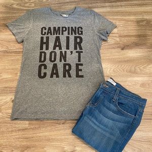 Camping Hair Don’t Care Grapic T-shirt